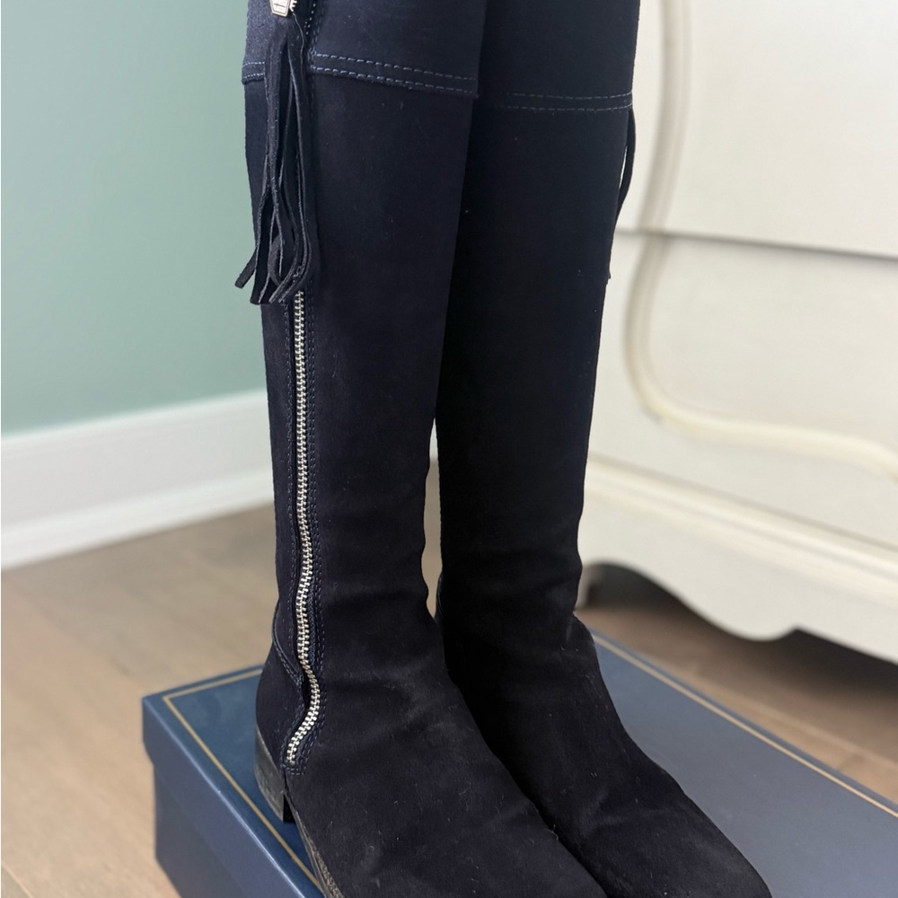 Fairfax and Favor Navy Regina Flat Boots